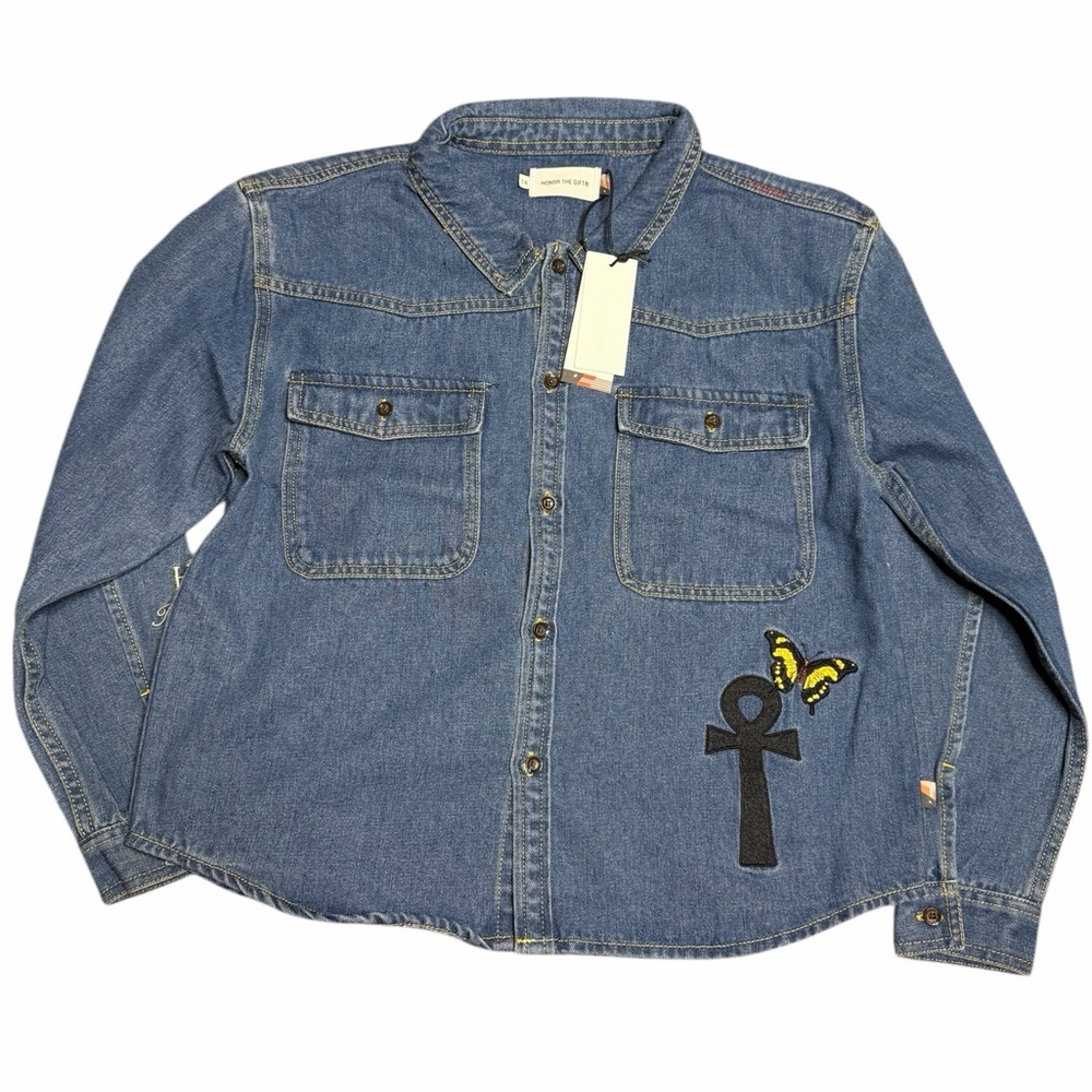 Honor The Gift Kids Denim Jacket Blue Embroidered Size 14 NWT‎